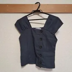 [送料込] ダーク グレー ビスチェ 前開き ボタン タンクトップ トップス