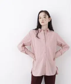 N. Natural Beauty Basic ストライプ柄 長袖シャツ ピンクのサムネイル