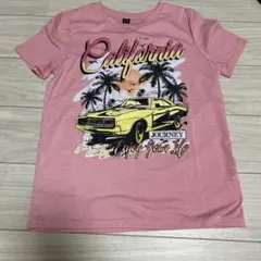 SHEIN ピンク ロゴプリント 半袖Tシャツ