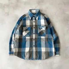 60s 70s FIVE BROTHER ネルシャツ ブロックチェック 森タグ