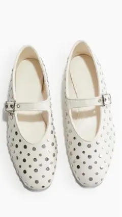 H&M スタッズ　メリージェーン　バレーシューズ　35