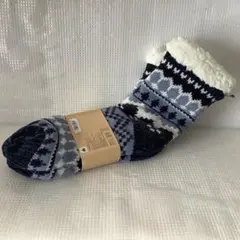 【新品】LOGOSアウトドアソックス　裏ボア寝袋ソックス　25〜27cmネイビー