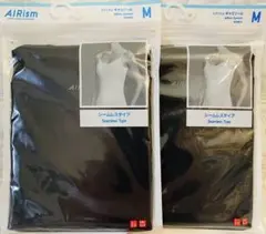 【新品】ユニクロ　AIRism キャミソール　黒　Mサイズ2枚セット