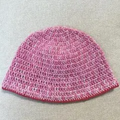 クロシェハット バケハ クロッシェハット クラッシャーハット スモモピンク