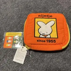 ミッフィー スクエアポーチ オレンジ　スタジオクリップ　コラボ