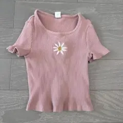 SHEIN ピンク リブ編み Tシャツ 6Y