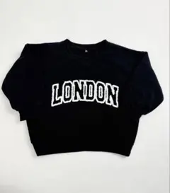 LONDONロゴ トレーナー ブラック　裏起毛　100cm