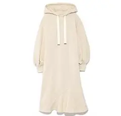 LilyBrownスウェットワンピースBEフード付き