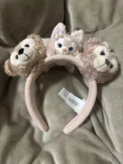 香港ディズニーカチューシャ　リーナベルダッフィーシェリーメ　カスタムカチューシャ