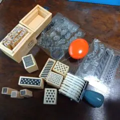 木製スタンプセット アルファベットと模様