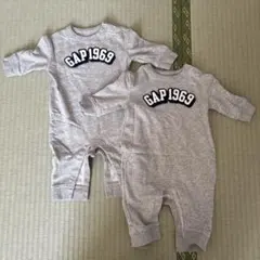 GAP 1969 グレー ロンパース 3-6ヶ月　双子