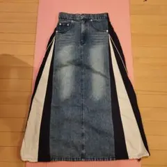 デニムナイロンロングスカート