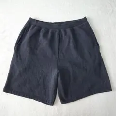 90s jcrew 巨人タグ　墨黒スウェットハーフパンツ　無地のサムネイル