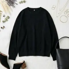 【美品】coca エンボスドルマントップス カットソー 長袖 ブラック L