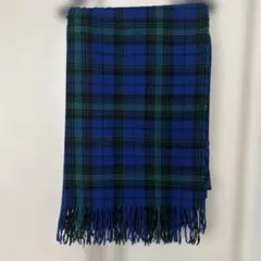 青と緑のチェック柄ストール