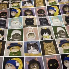 大人気再入荷大変長くお待たせ1㍍長エンジェ猫ちゃんプリント生地ハギレ布