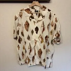 H&M 貝殻柄 半袖シャツ メンズ XLサイズ