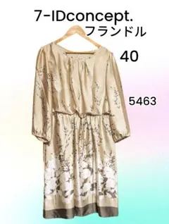7-IDconcept. チュニック ワンピースベージュ 花柄 40 5463