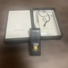 GUCCI マネークリップ キャットヘッド レザー ブラックのサムネイル