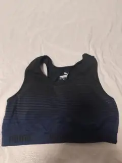 PUMA スポーツブラ ブラトップ ネイビー パット付き レディース M