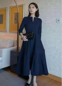 新品【L'AUBE BLANC】Keyneck Jacquard Dress