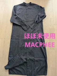 ほぼ未使用MACPHEE コットンドットロングシャツワンピース