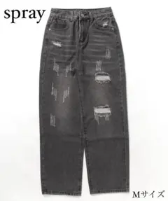spray スプレイ ダメージデニムパンツ ブラックデニムMサイズ