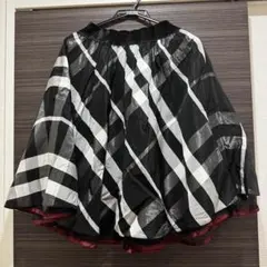 【美品】LAURA ASHLEY チェック柄フレアスカート チュール ブラック