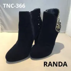 TNC-366)RANDA ランダ　ブーツ ビジュー ベロア ネイビーのサムネイル