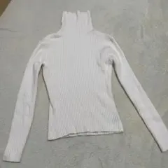 clear クリア リブタートルニット ホワイト 白