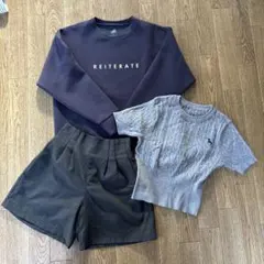 GLOBAL WORK 長袖Tシャツとショートパンツセット 150・140