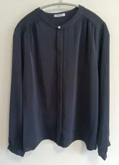 【新品】ハニーズ パールボタンとろみブラウス ネイビー Lサイズ