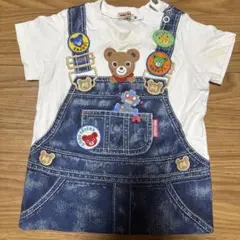 MIKI HOUSE オーバーオール風Tシャツ 80㎝