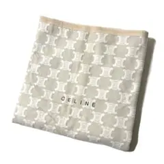 【美品】CELINE　マカダム柄　綿毛布　西川産業　シングル　140×200