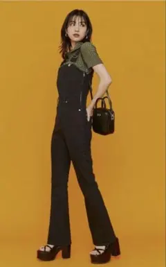 美品☆EMODA☆フレアデニムサロペット M