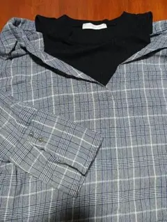 CECIL McBEE チェック柄シャツ 重ね着風