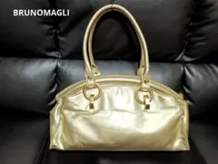 極美品☆ブルーノマリ☆本革レザーショルダーバッグ☆ゴールドのサムネイル