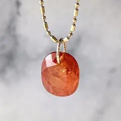 K18 大粒マンダリンガーネット 6.74ct チャーム ペンダントトップ