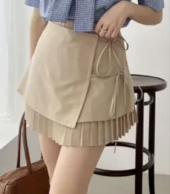 NICE CLAUP新品未使用プリーツミニスカート ベージュ　S