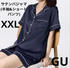 GU ネイビー サテン パジャマ XXL