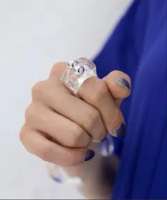 manana suerte マニャーナスエルテ アクリルリング シルバー