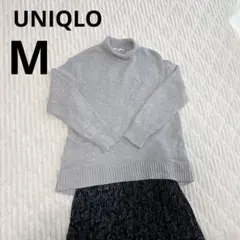 UNIQLO C ニット　大きめ　ゆったり　M ライトグレー　ハイネックセーター