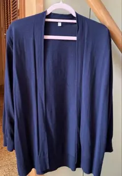 MUJI ネイビー ニットカーディガン 七分袖