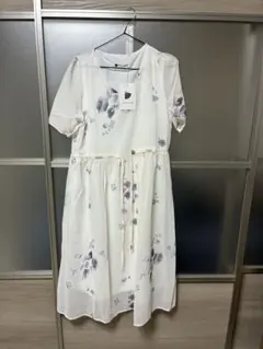 zheman costume 花柄ワンピース L ベージュ