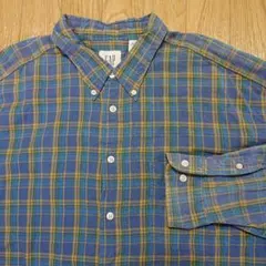 90s old gap 白タグ コットン チェックシャツ インド製