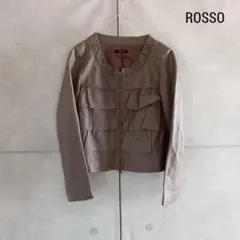 ROSSO ノーカラーレザージャケット 羊革 アーバンリサーチ X3591