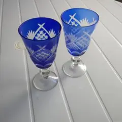 切子ワイングラス 2個セット