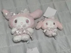 マイメロディ 白いちごのティータイム ふわくた ぬいぐるみ＆マスコット 2点