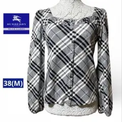 【美品】バーバリーブルーレーベル　ノバチェック柄　長袖　カットソー　38 M