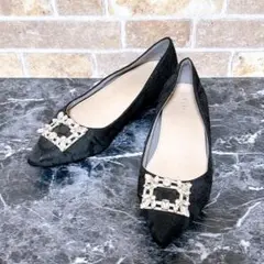 【2517】✨美品✨RANDA フラットシューズ　ブラック　ビジュー